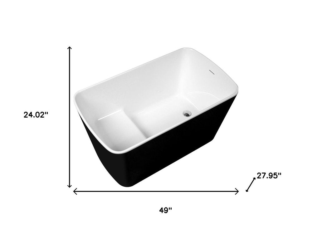 49" White Acrylic Bath Tub HomeRoots