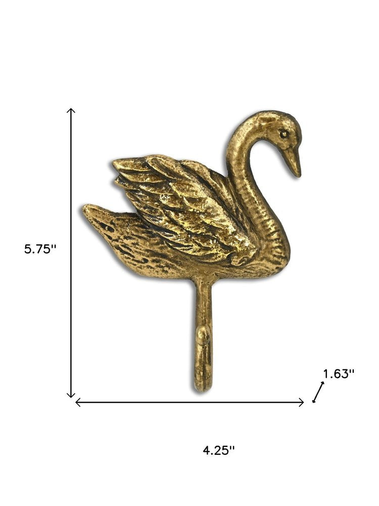 4" Gold Frame Material Bird Wall Hook Wall Hooks HomeRoots