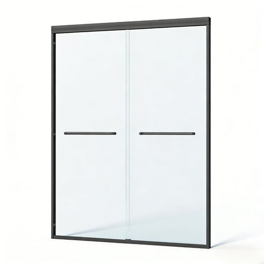 Set Of Two Metal And Tempered Glass Shower Doors