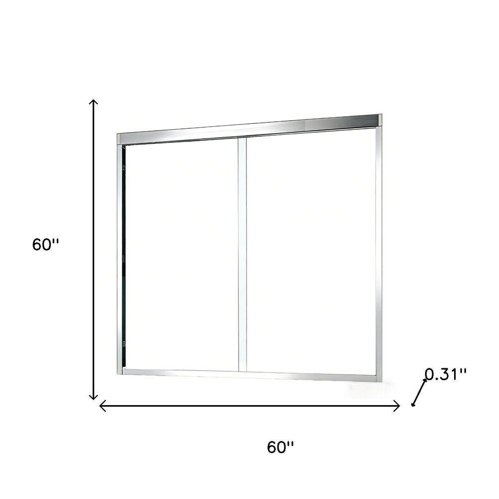 Set Of Two Aluminum and Tempered Glass Shower Doors HomeRoots
