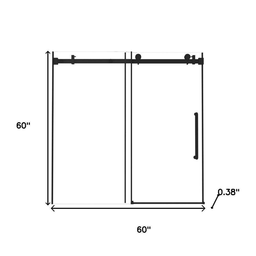 60" X 60" Tempered Glass Tub Door HomeRoots