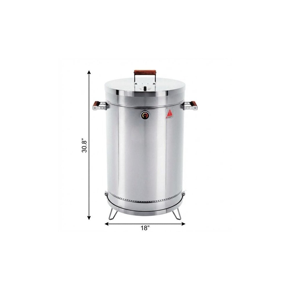 31" X 18" Silver Stainless Steel Portable Smoker Barrel HomeRoots