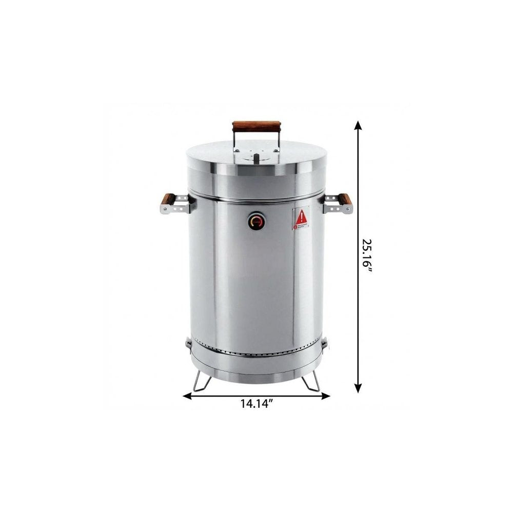 25" X 14" Silver Stainless Steel Portable Smoker Barrel HomeRoots