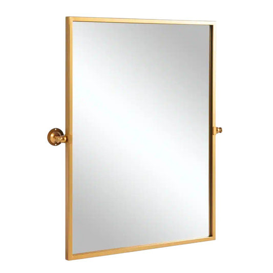 31" X 24" Black Iron Tilting Framed Bathroom Vanity Mirror