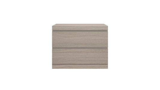 18" Beige Wood Two Drawer Nightstand