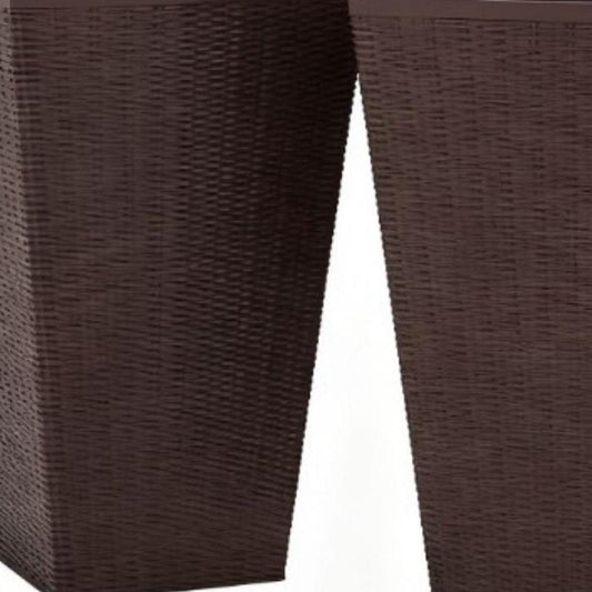 Set of Three Brown Recycled Plastic Rectangular Planter Box