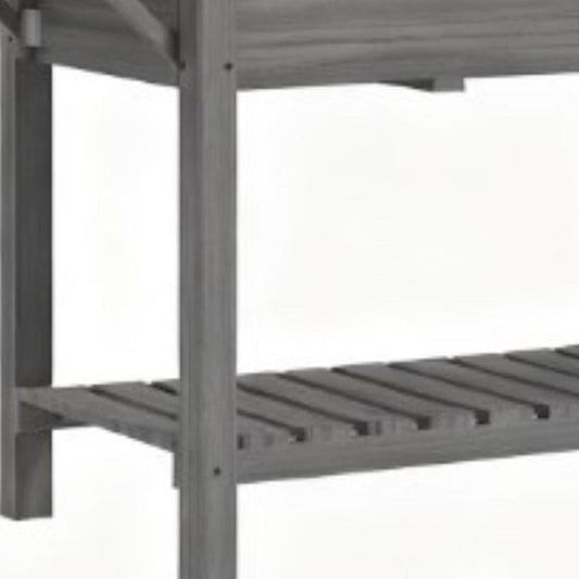 31" X 82" Light Gray Wood Rectangular Planter Box
