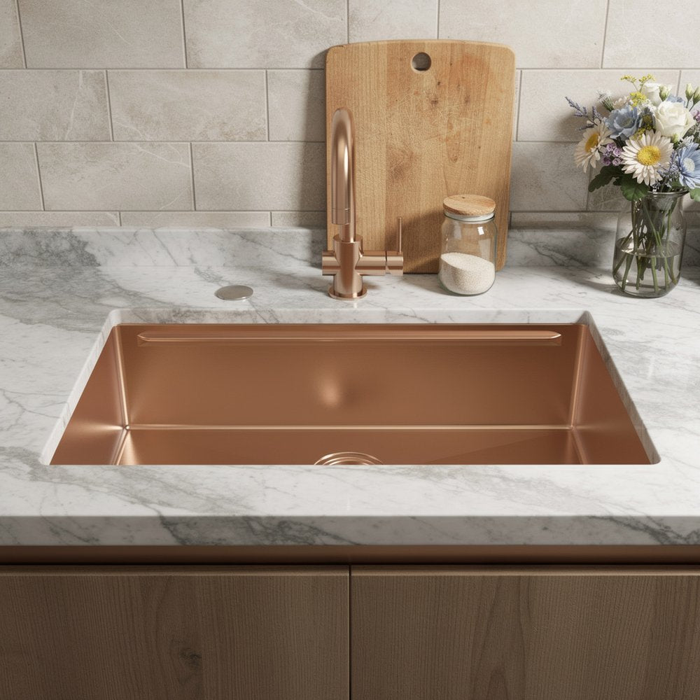 9" X 30" Gold Stainless Steel Undermount Kitchen Sink