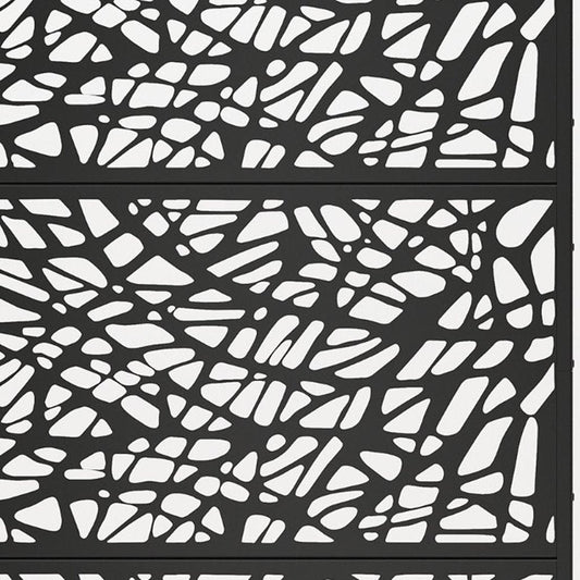 72" Black Argyle Steel Three Panel Outdoor Privacy Screen