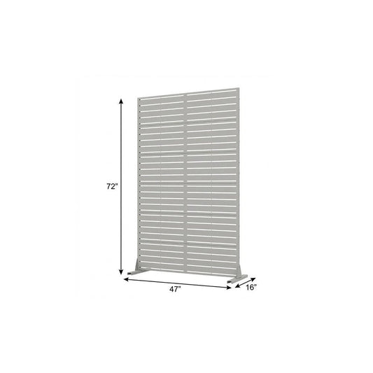 72" Gray Argyle Steel Six Panel Outdoor Privacy Screen