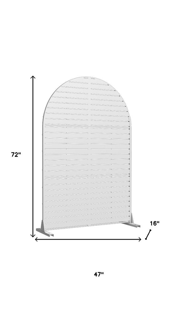 72" White Argyle Steel Three Panel Outdoor Privacy Screen HomeRoots