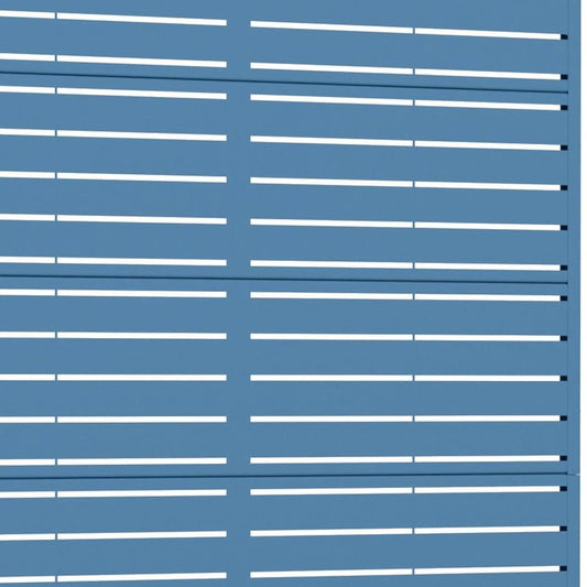 72" Blue Argyle Steel Six Panel Outdoor Privacy Screen
