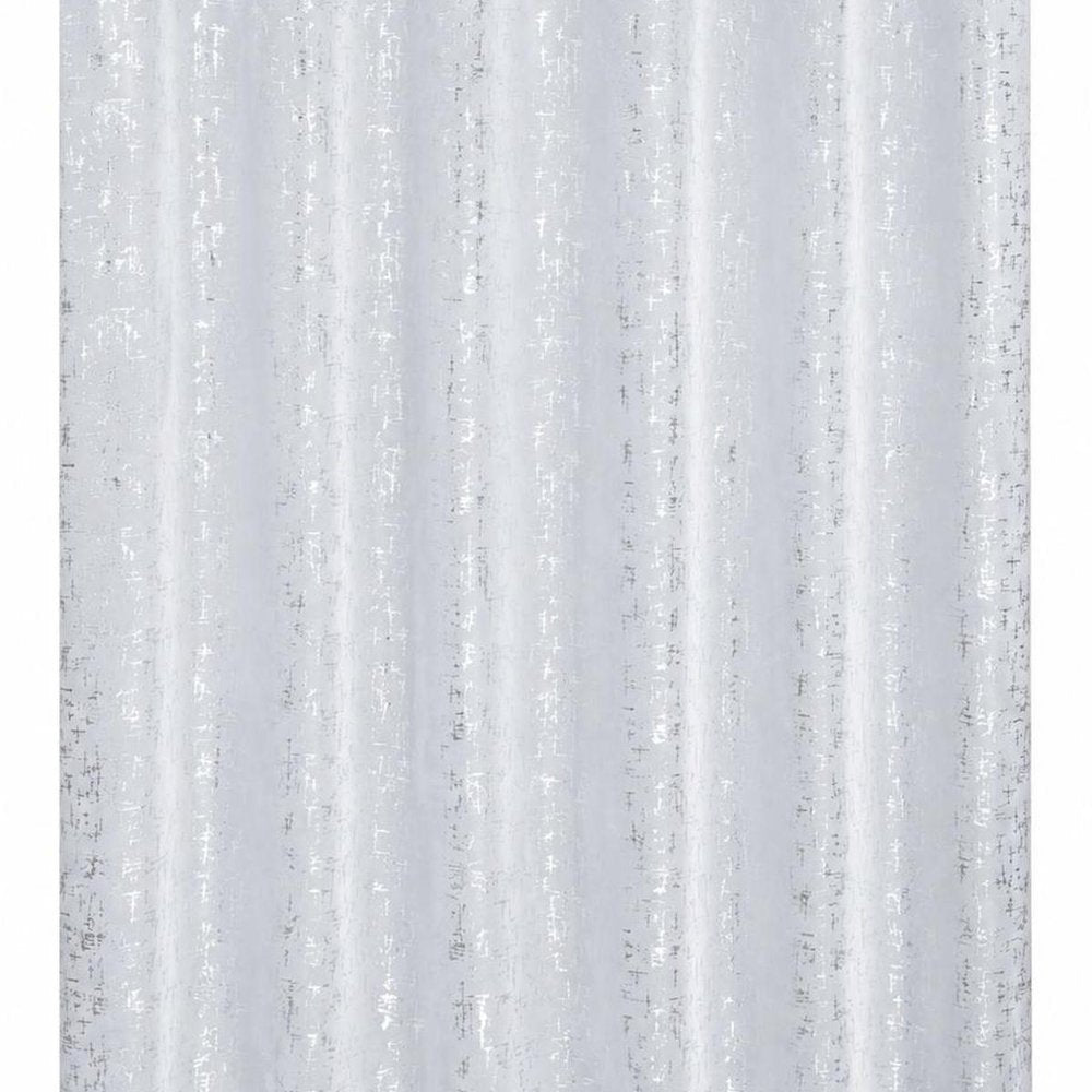 72" White And Silver Abstract Shower Curtain