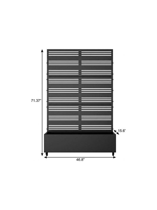 71" X 47" Black Galvanized Metal Rectangular Planter Box