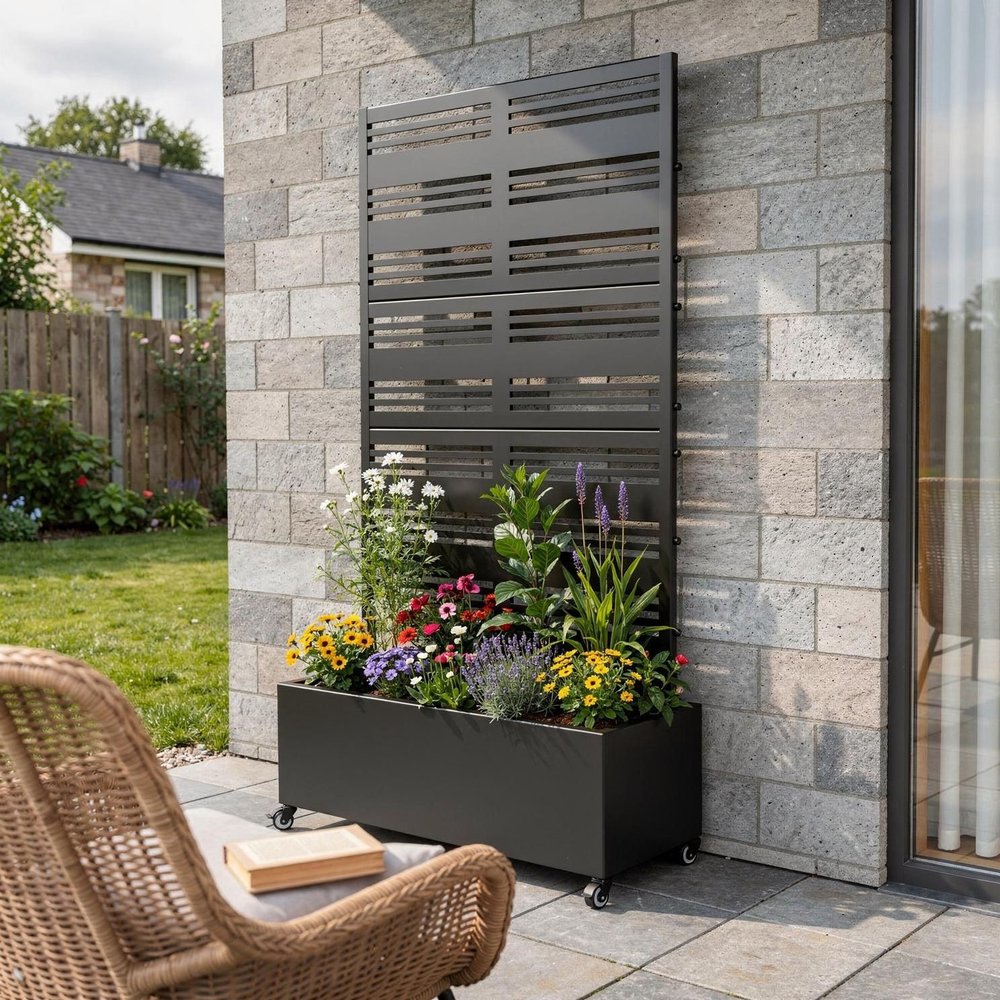71" X 35" Black Galvanized Metal Rectangular Planter Box HomeRoots