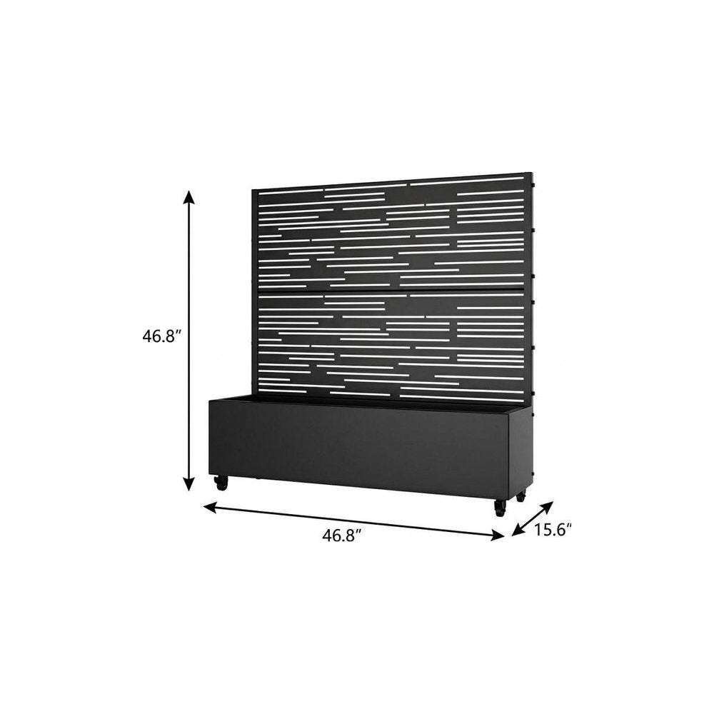47" X 47" Black Galvanized Metal Rectangular Planter Box HomeRoots