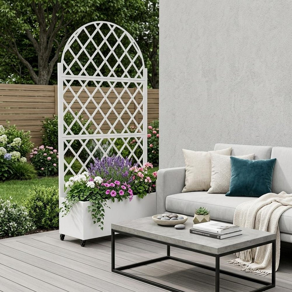 71" X 35" White Galvanized Metal Rectangular Planter Box HomeRoots
