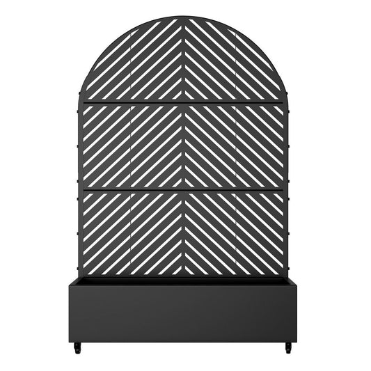 71" X 47" Black Galvanized Metal Rectangular Planter Box