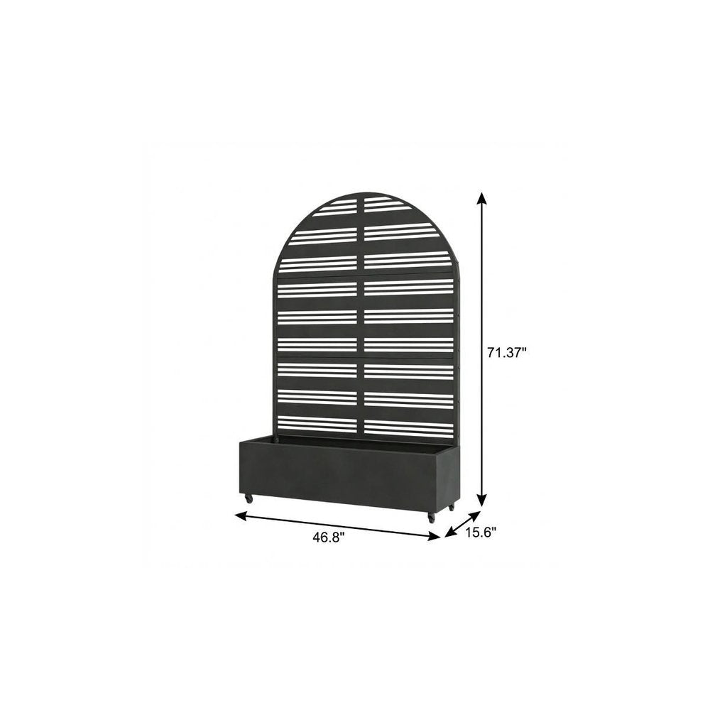 71" X 47" Black Galvanized Metal Rectangular Planter Box HomeRoots