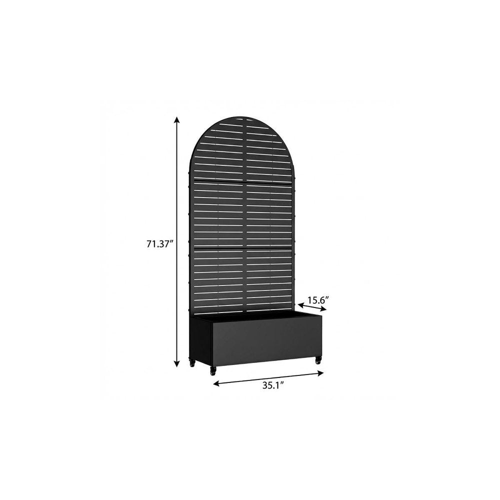 71" X 35" Black Galvanized Metal Rectangular Planter Box HomeRoots