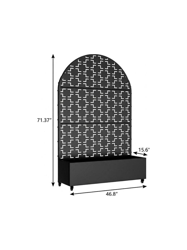 71" X 47" Black Galvanized Metal Rectangular Planter Box HomeRoots