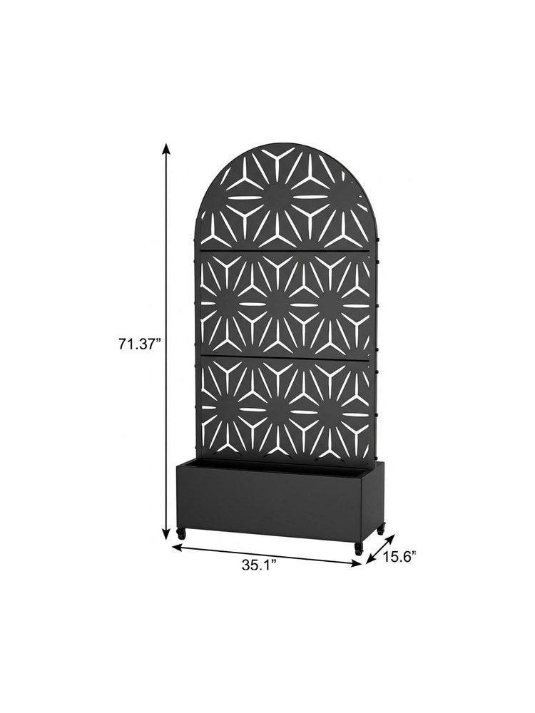 71" X 35" Black Galvanized Metal Rectangular Planter Box HomeRoots