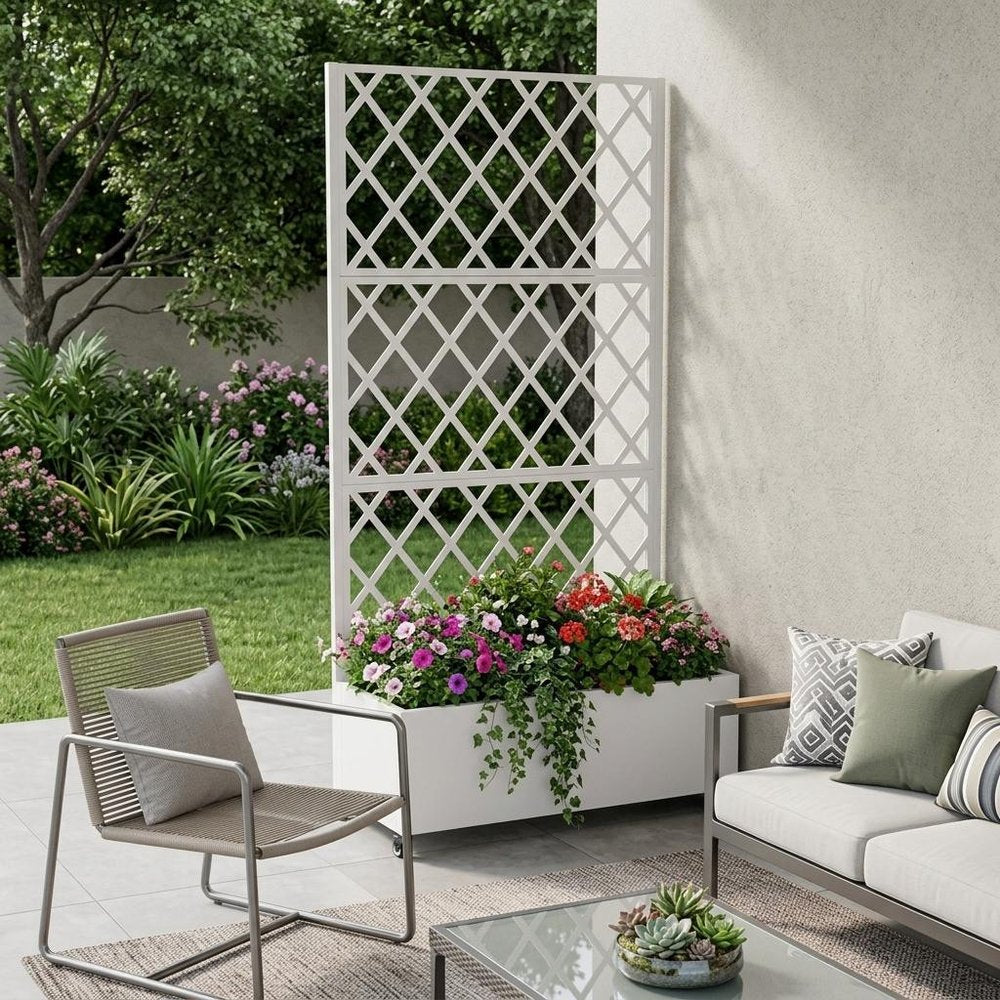 71" X 35" White Galvanized Metal Rectangular Planter Box HomeRoots