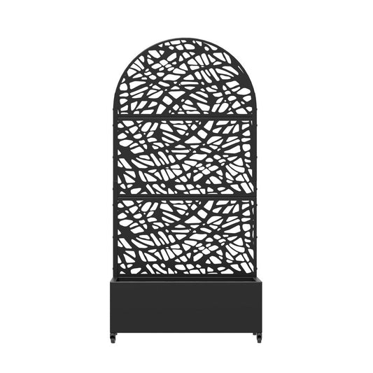 71" X 35" Black Galvanized Metal Rectangular Planter Box
