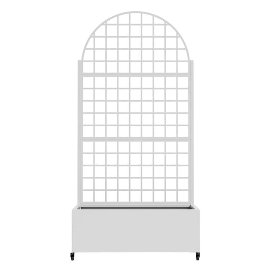 71" X 35" White Galvanized Metal Rectangular Planter Box