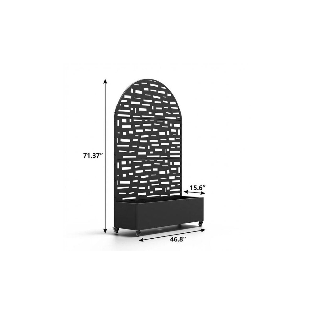 71" X 47" Black Galvanized Metal Rectangular Planter Box HomeRoots