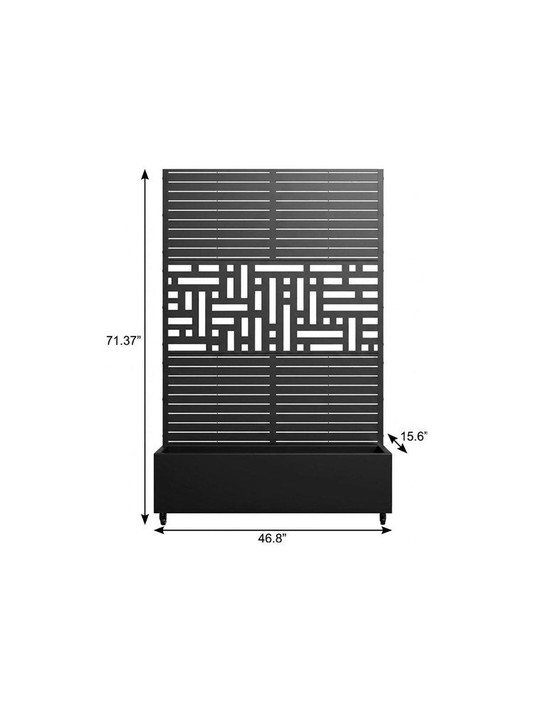 71" X 47" Black Galvanized Metal Rectangular Planter Box HomeRoots