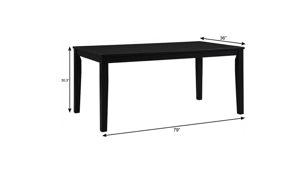 79" Black Wood Sled Base Dining Table HomeRoots
