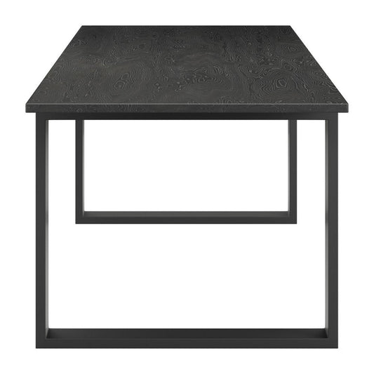 79" Black Wood Sled Base Dining Table