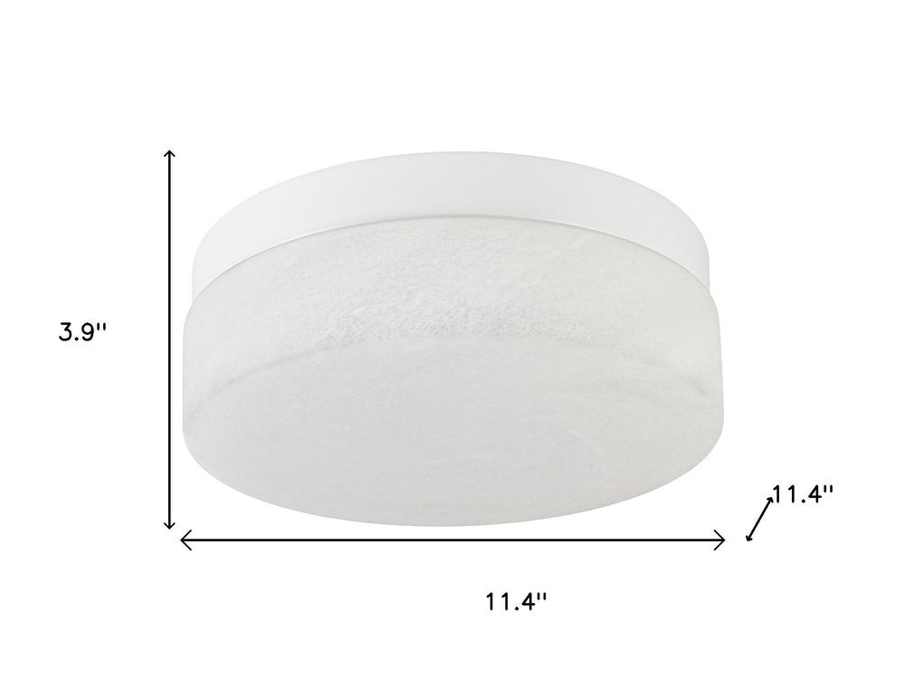 11" Black Metal And Frosted Glass Flush Mount Ceiling Light HomeRoots