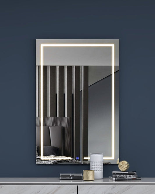 47" X 32" Lighted Frameless Bathroom Vanity Mirror