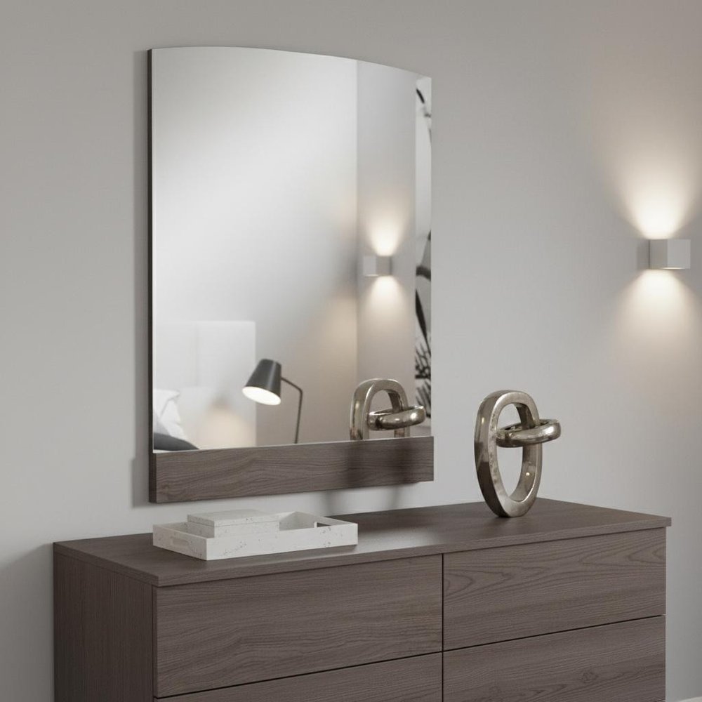 47" X 35" Chestnut Wood Framed Dresser Mirror HomeRoots