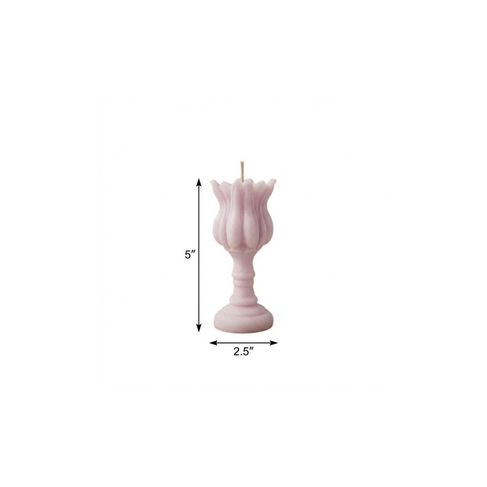 5" Orchid Rose Petals Scented Dimensional Flower Candle Round Novelty HomeRoots