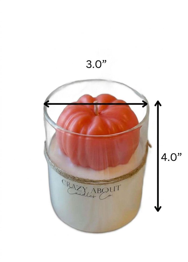 3" Pink Autumn Harvest Scented Mini Pumpkin Candle In Clear Glass Jar HomeRoots