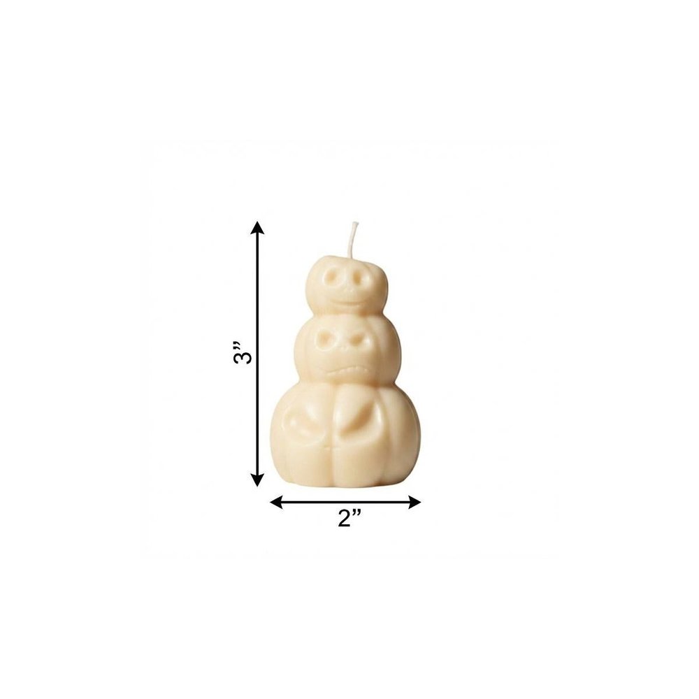 3" Ivory Pumpkin And Apple Scented Dimensional Pumpkin Trio Soy Wax Candle HomeRoots