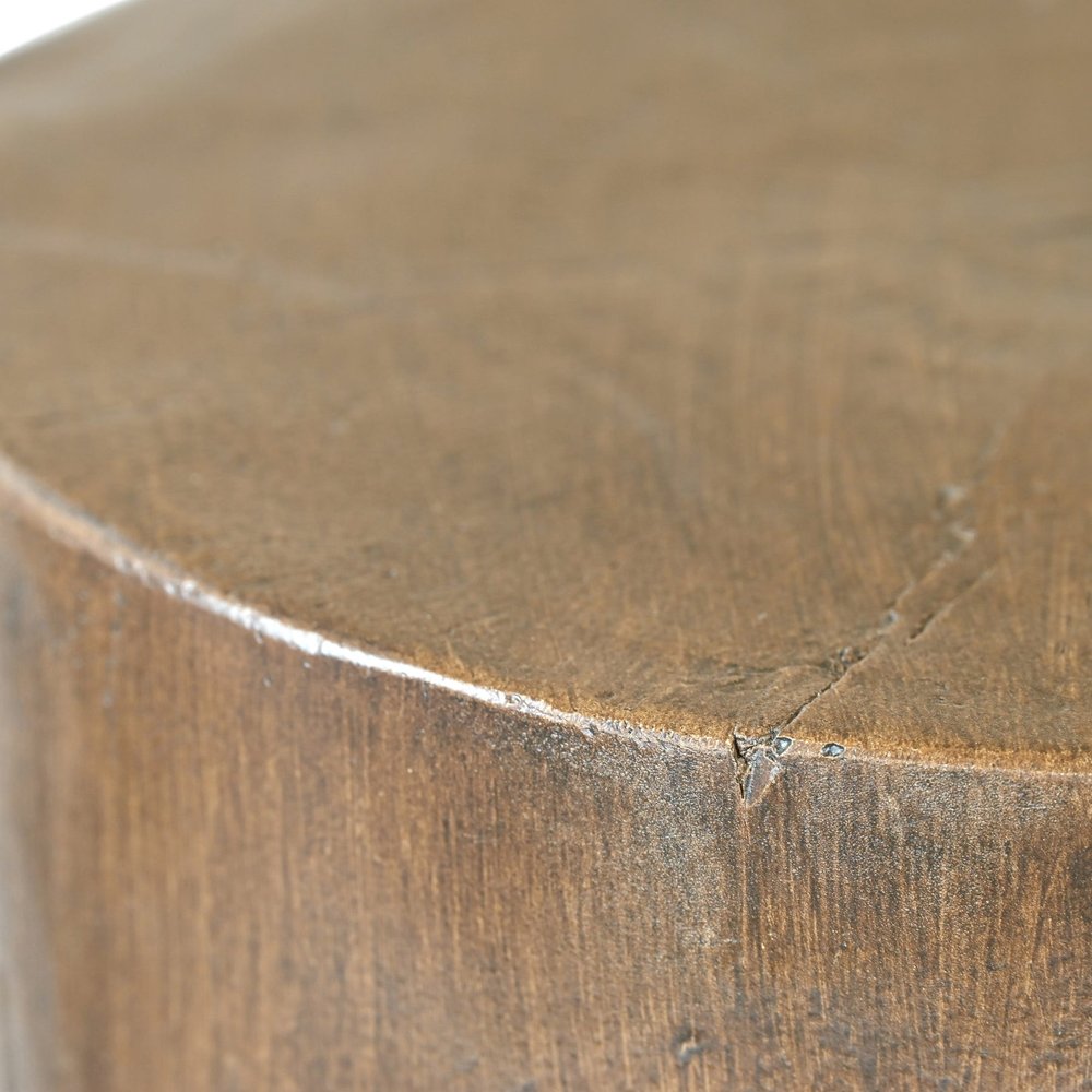 20" Brown Faux Stone Round Tree Stump End Table HomeRoots