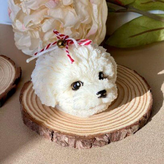 2" Ivory Rose Petals Scented Dimensional Dog Candle Novelty Novelty HomeRoots