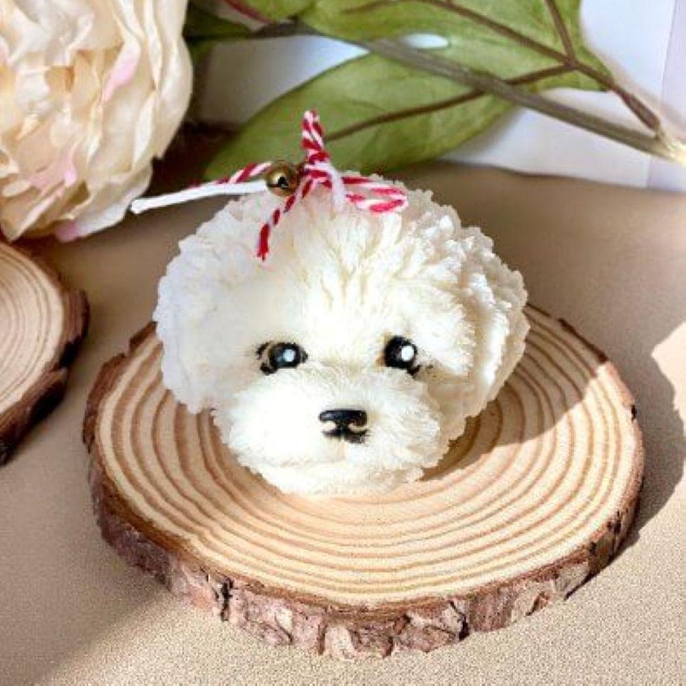 2" Ivory Vanilla Scented Dimensional Dog Candle Novelty Novelty HomeRoots
