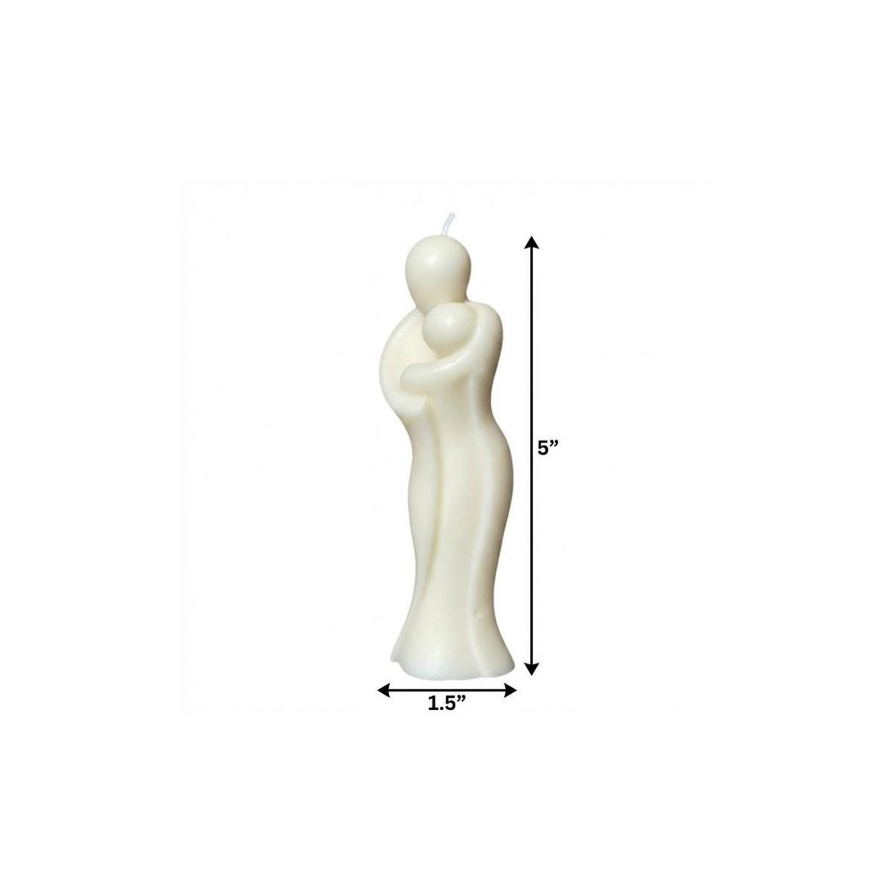 2" White Creamy Vanilla Scented Mother And Child Dimensional Candle HomeRoots