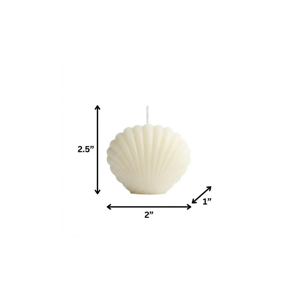 3" Ivory Black Ice Scented Dimensional Seashell Candle HomeRoots