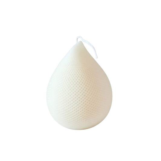 5" Ivory Black Ice Scented Dimensional Teardrop Candle Novelty Novelty HomeRoots