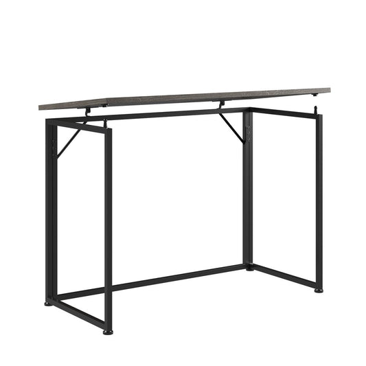 40" Gray and Black Wood and Steel Folding Computer Desk