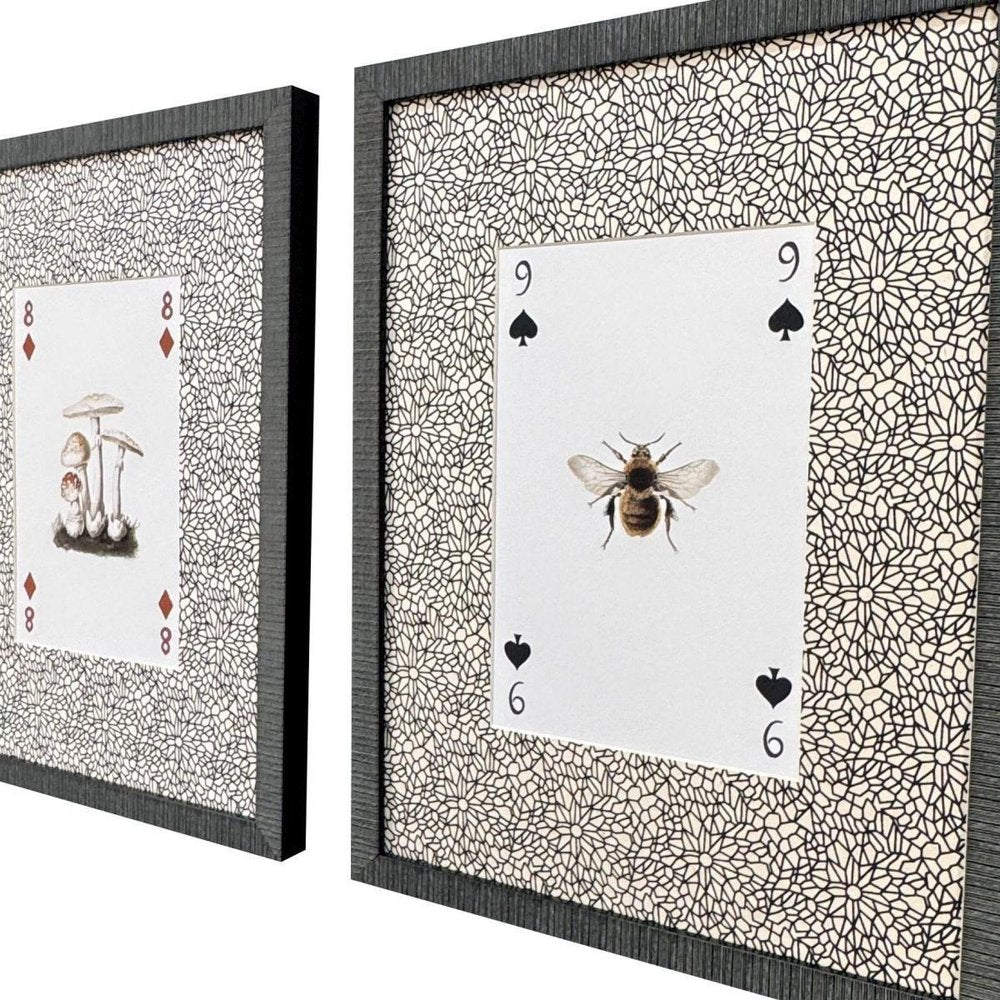 Set Of Two Nature's Hand III Set of Set Distressed Black Framed Wall Art HomeRoots