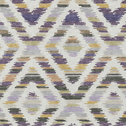 9' X 12' Purple And Lavender Tribal Washable Indoor Outdoor Area Rug HomeRoots