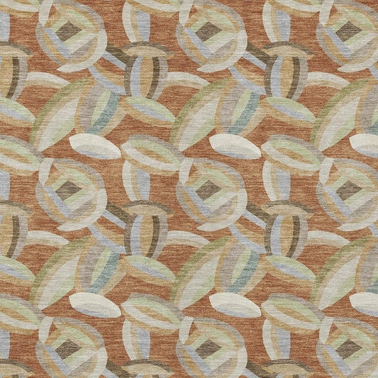 3' X 5' Orange And Brown Abstract Washable Indoor Outdoor Area Rug HomeRoots