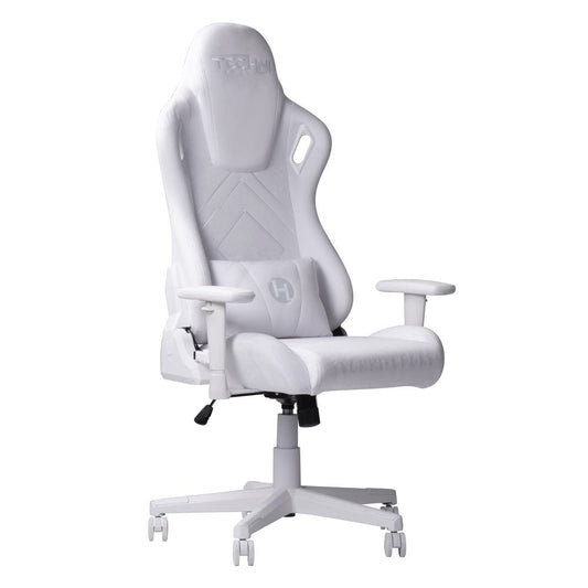 White Velvet Swivel Rolling Gaming Chair